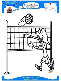Çocuklar İçin Voleybol Boyama Sayfaları 